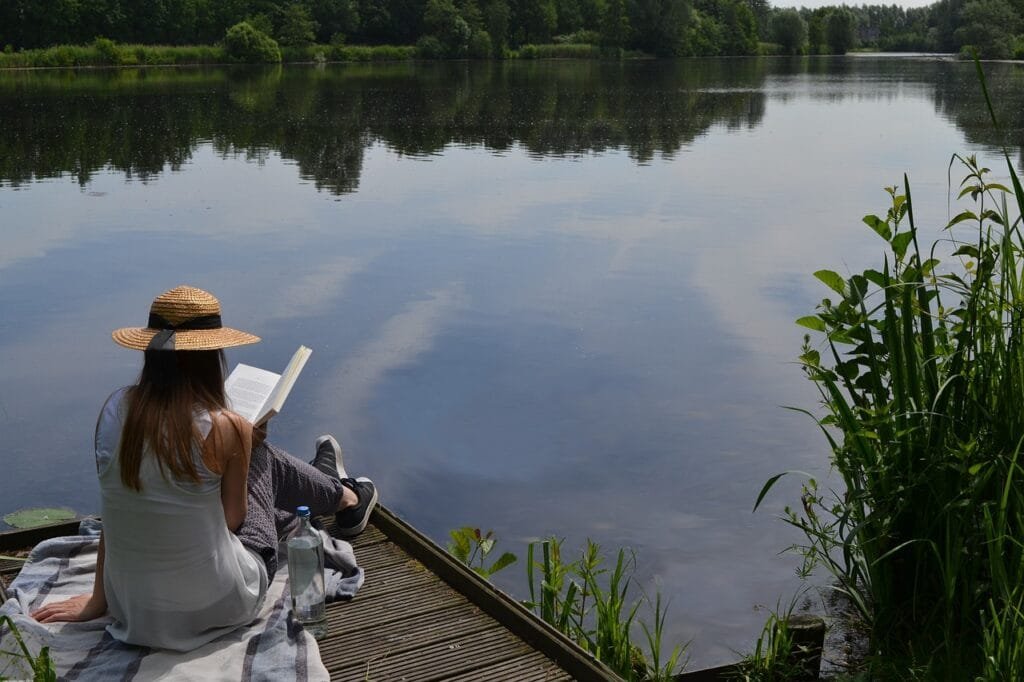 reading, lake, summer, book, girl, water, read, nature, outdoor, vacation, relax, leisure, woman, reading, reading, reading, reading, reading