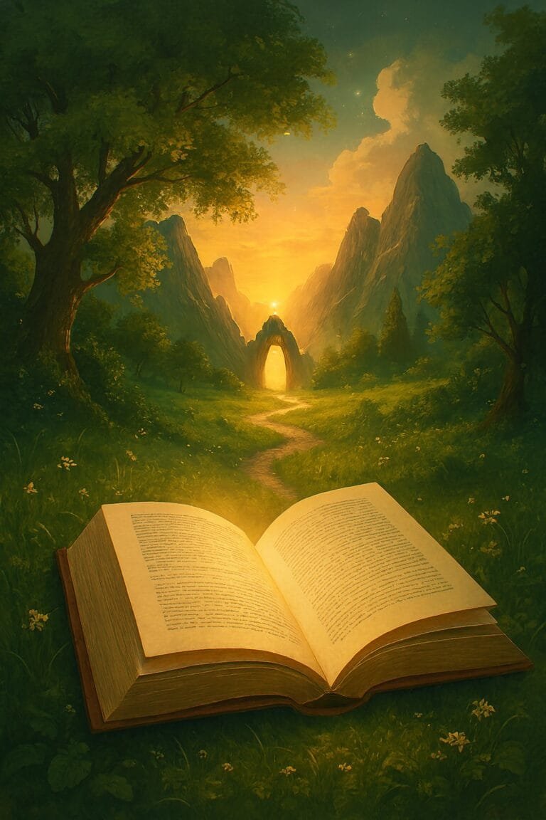 A book, nature, magic atmosphere in nature